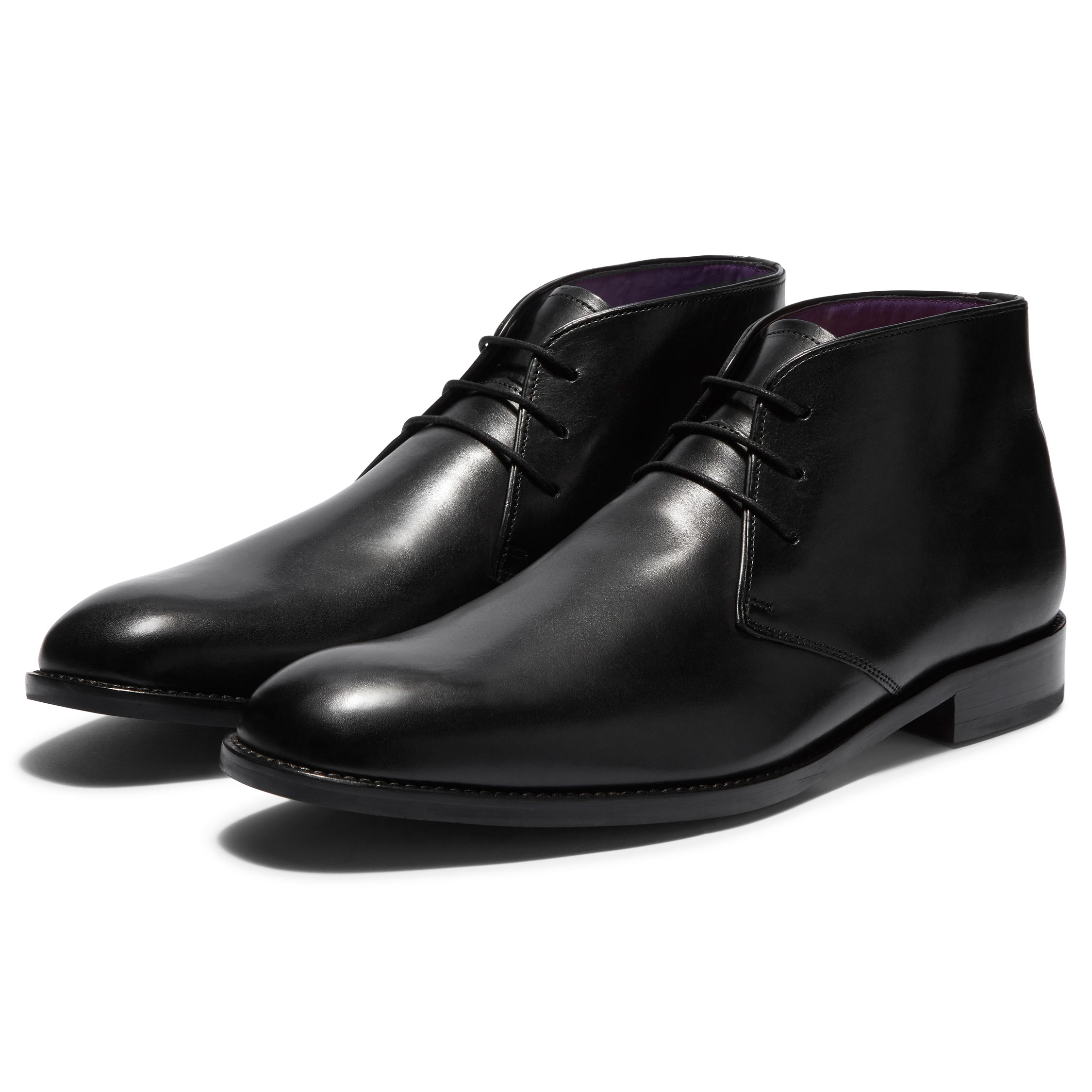 black leather chukka boots