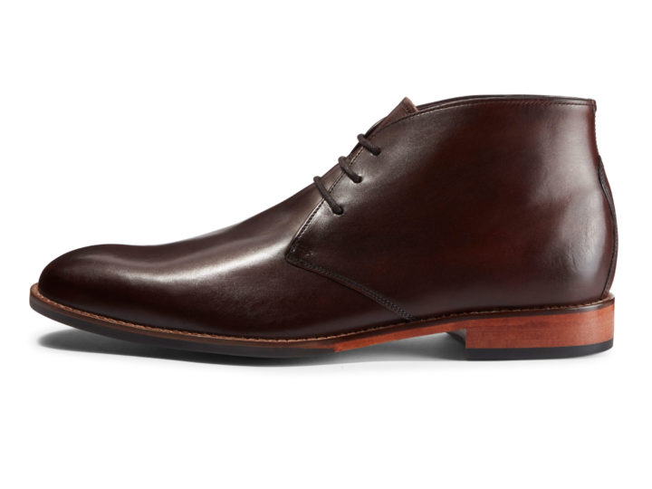 Side aspect Billy Ruffian Chukka boot in Chocolate leather